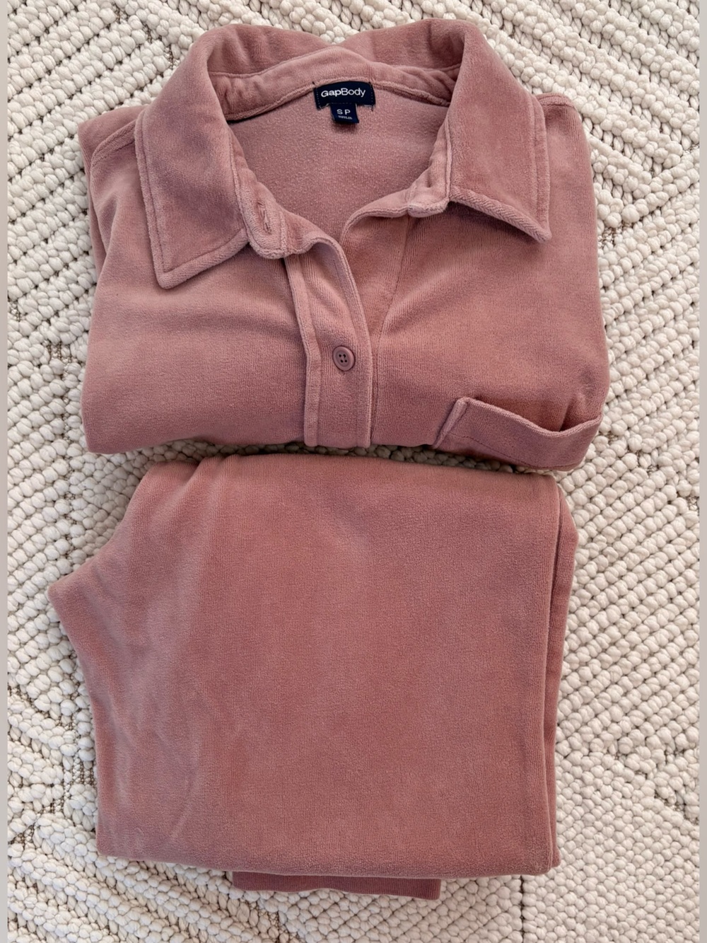GapBody Velour 2-Piece Set – Dusty Rose Cabincore Cozy/Comfort size small